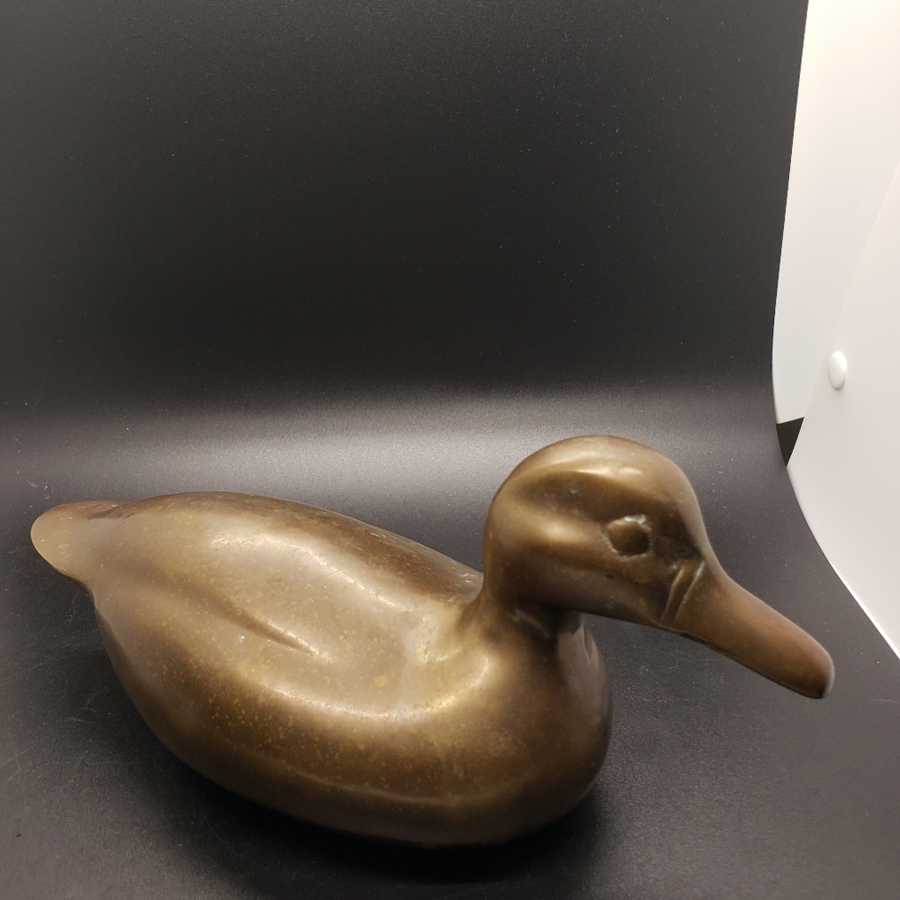 Vintage mcm brass duck